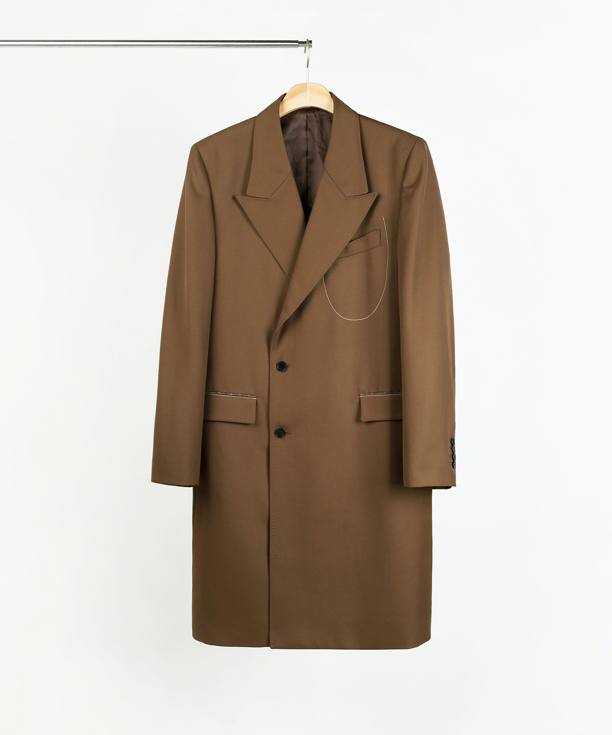 WINE BOTTLE DOUBLE BREASTED TAILORED COAT BROWN