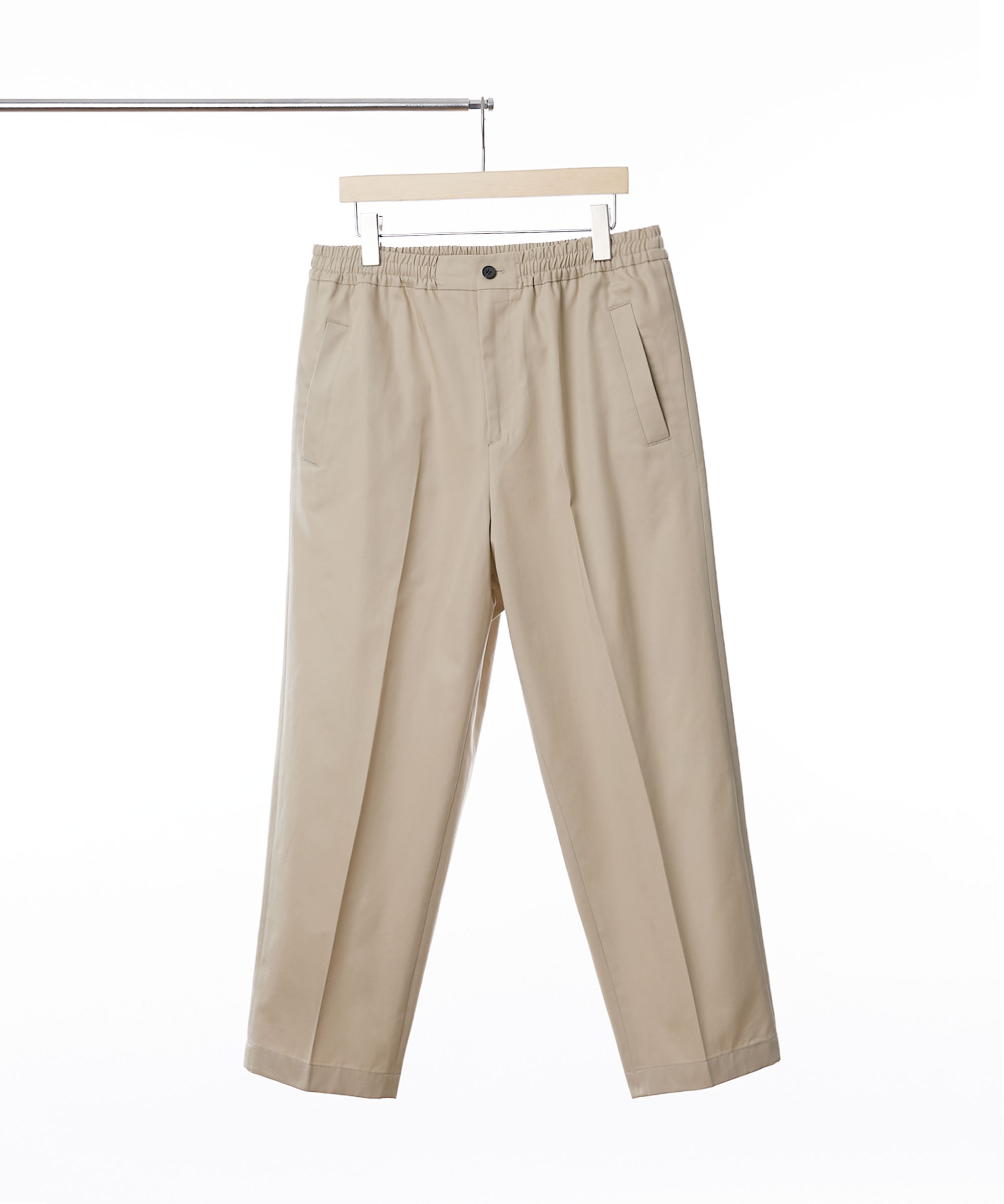 BEIGE EASY TAPERED CHINO PANTS 01