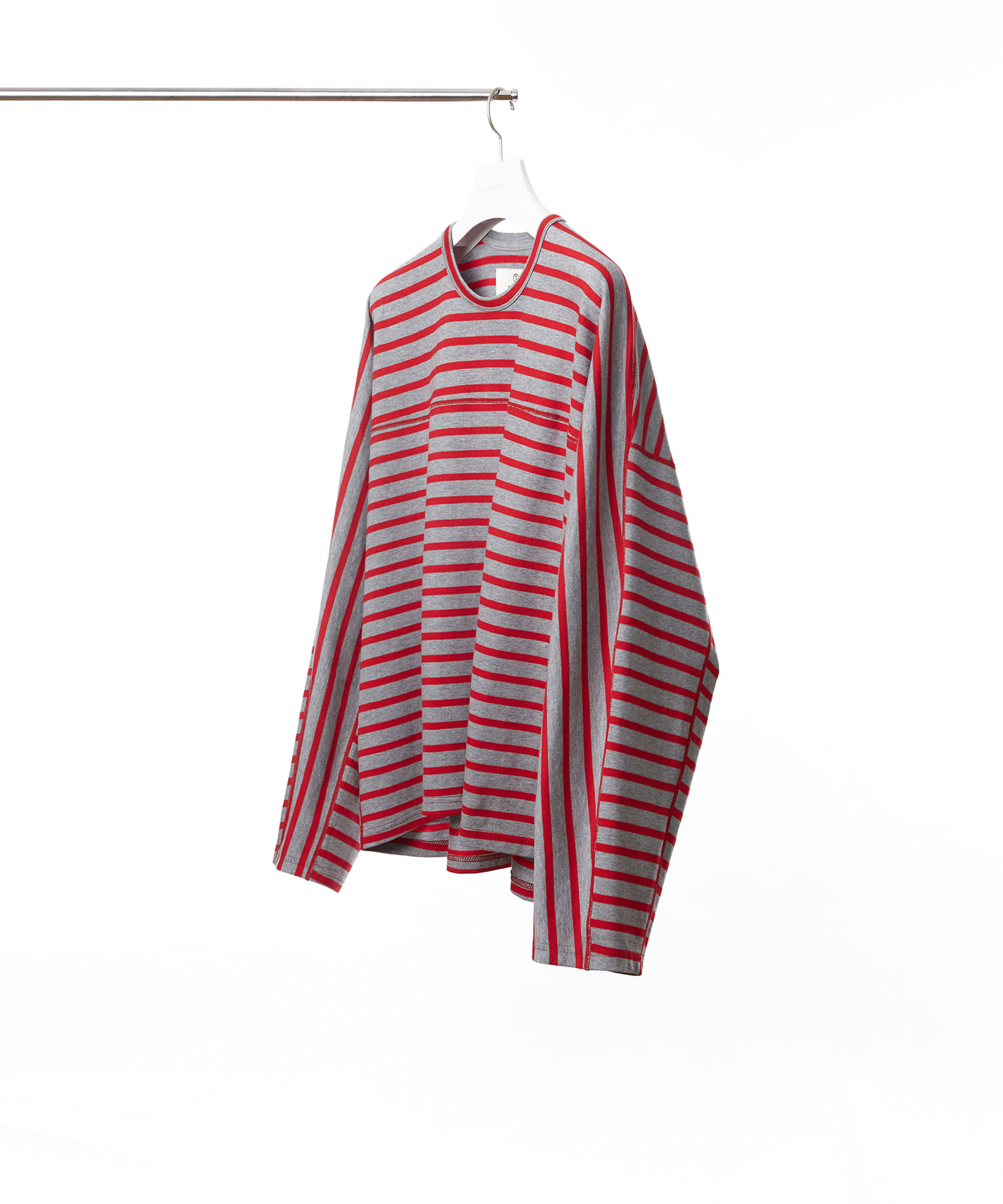 GREY/RED OVERSIZED COTTON BASQUE SHIRTS