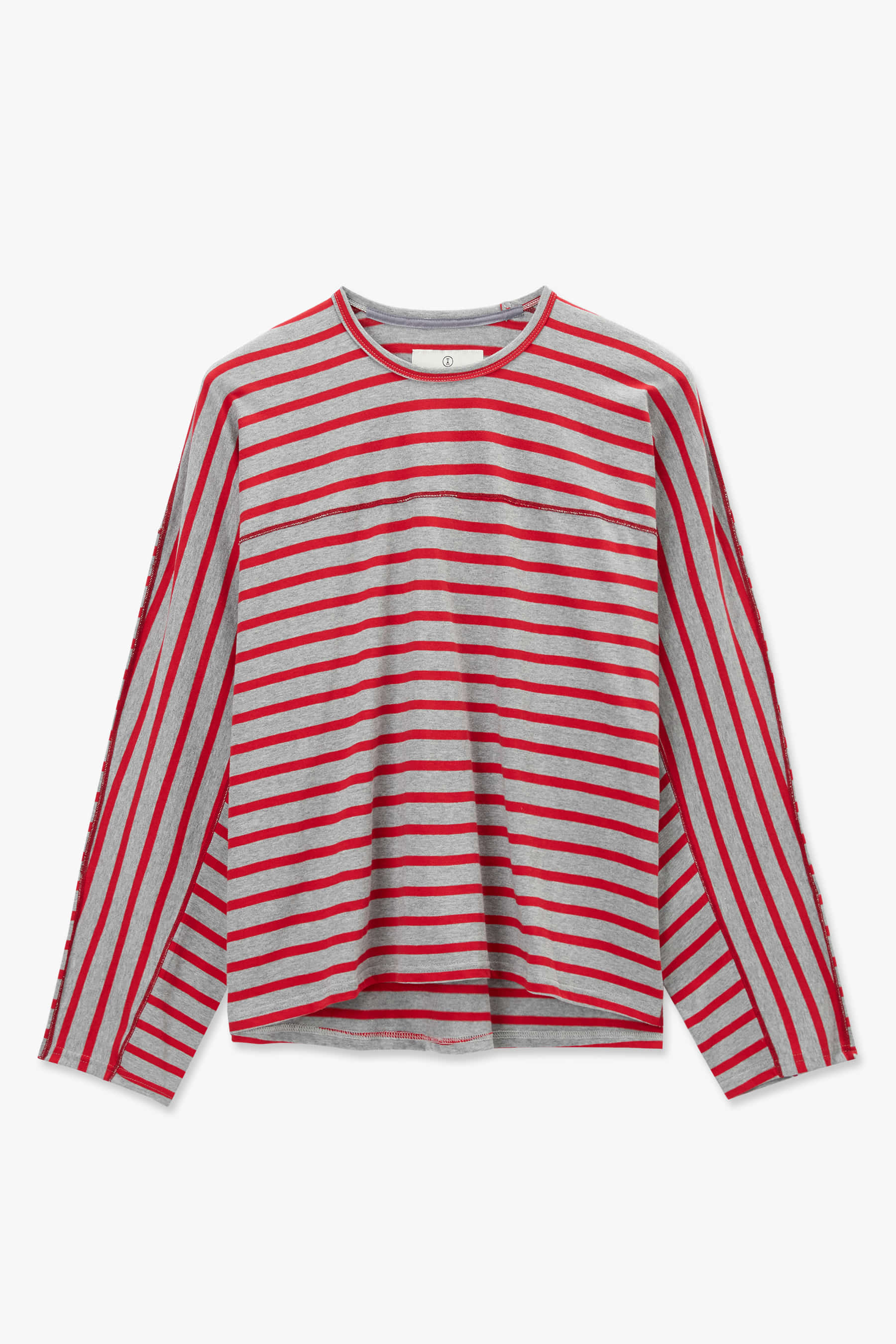 GREY/RED OVERSIZED COTTON BASQUE SHIRTS