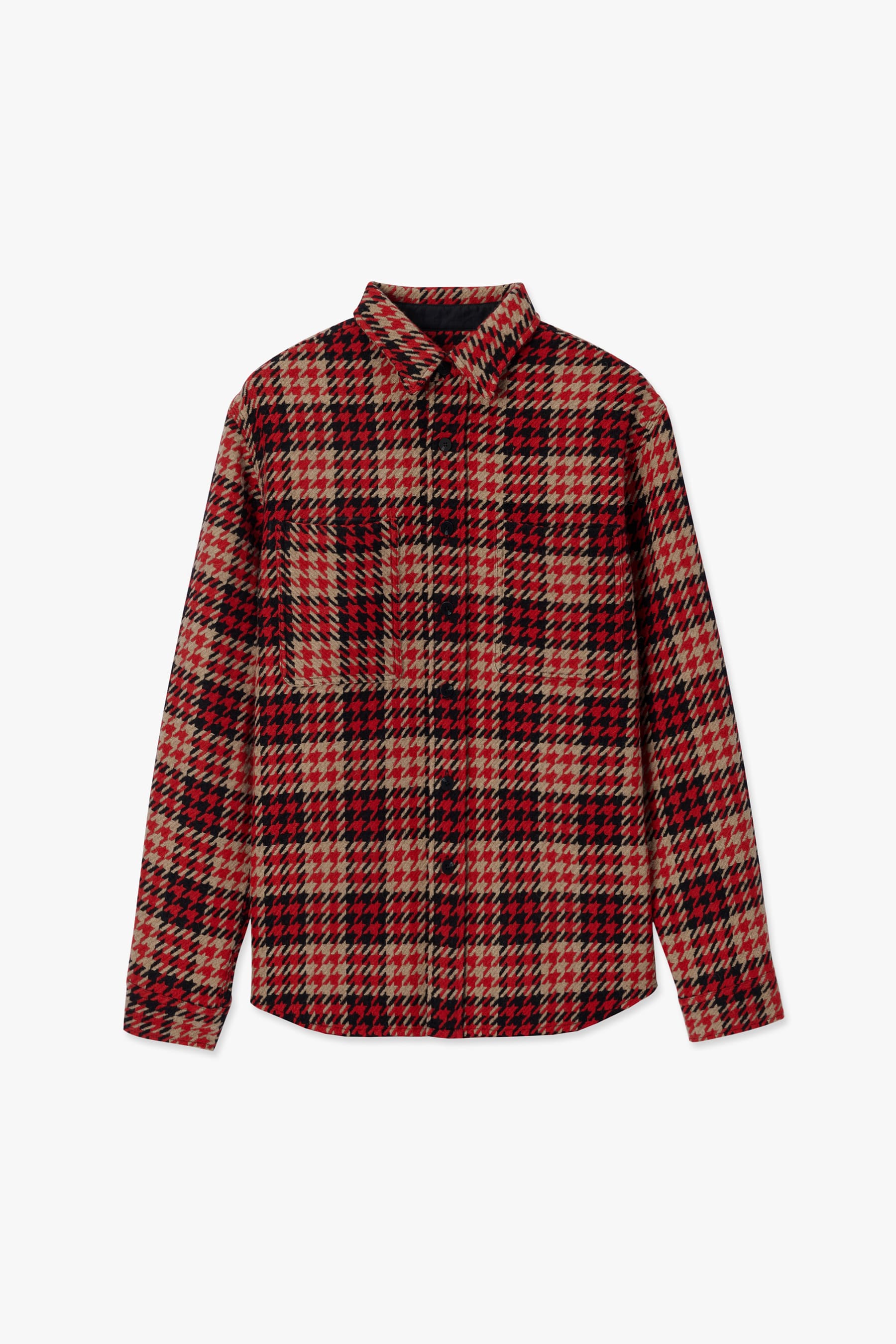 RED HOUNDTOOTH LOOSED SHIRTS JACKET