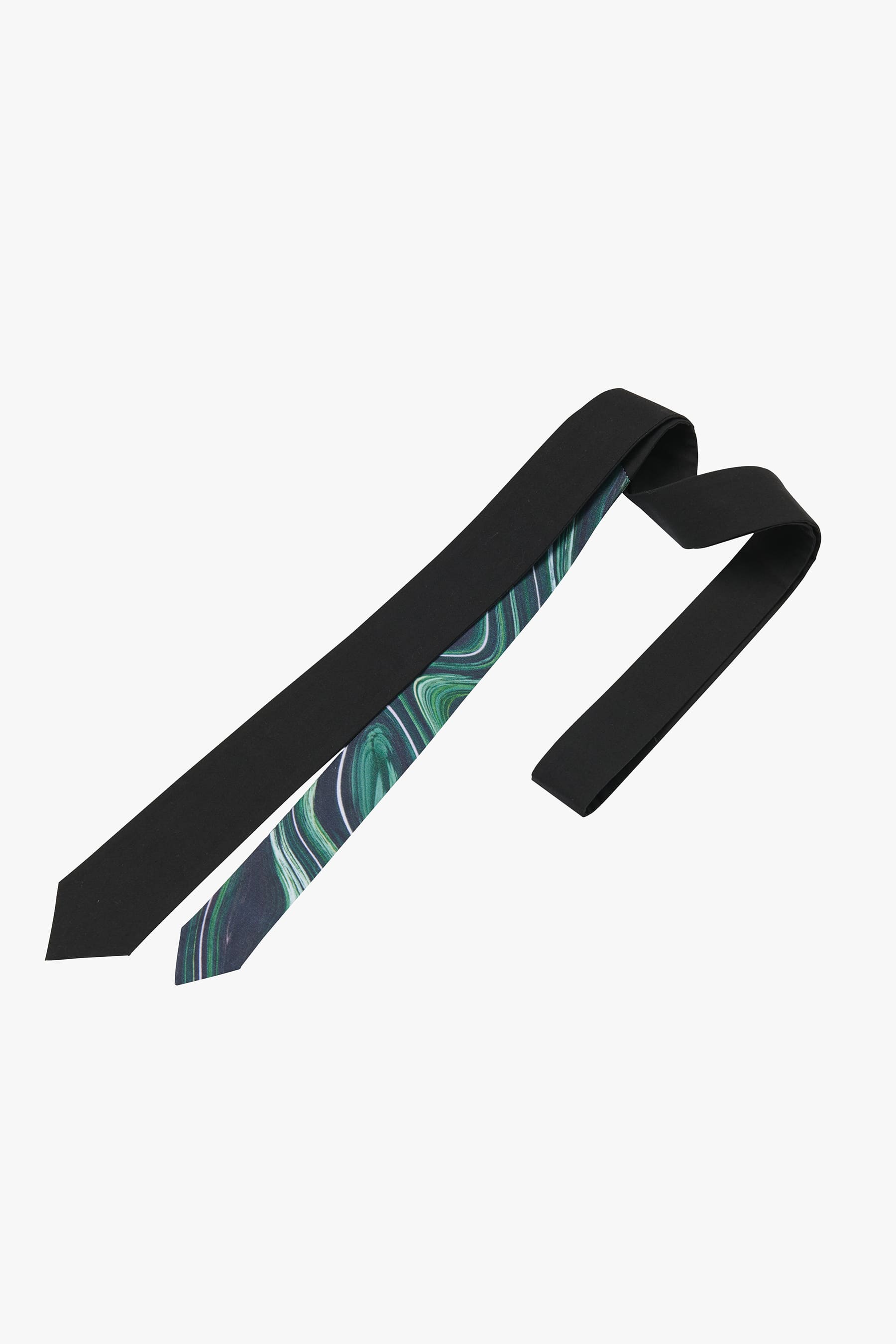TAIL GREEN MARBLE SLIM COTTON TIE
