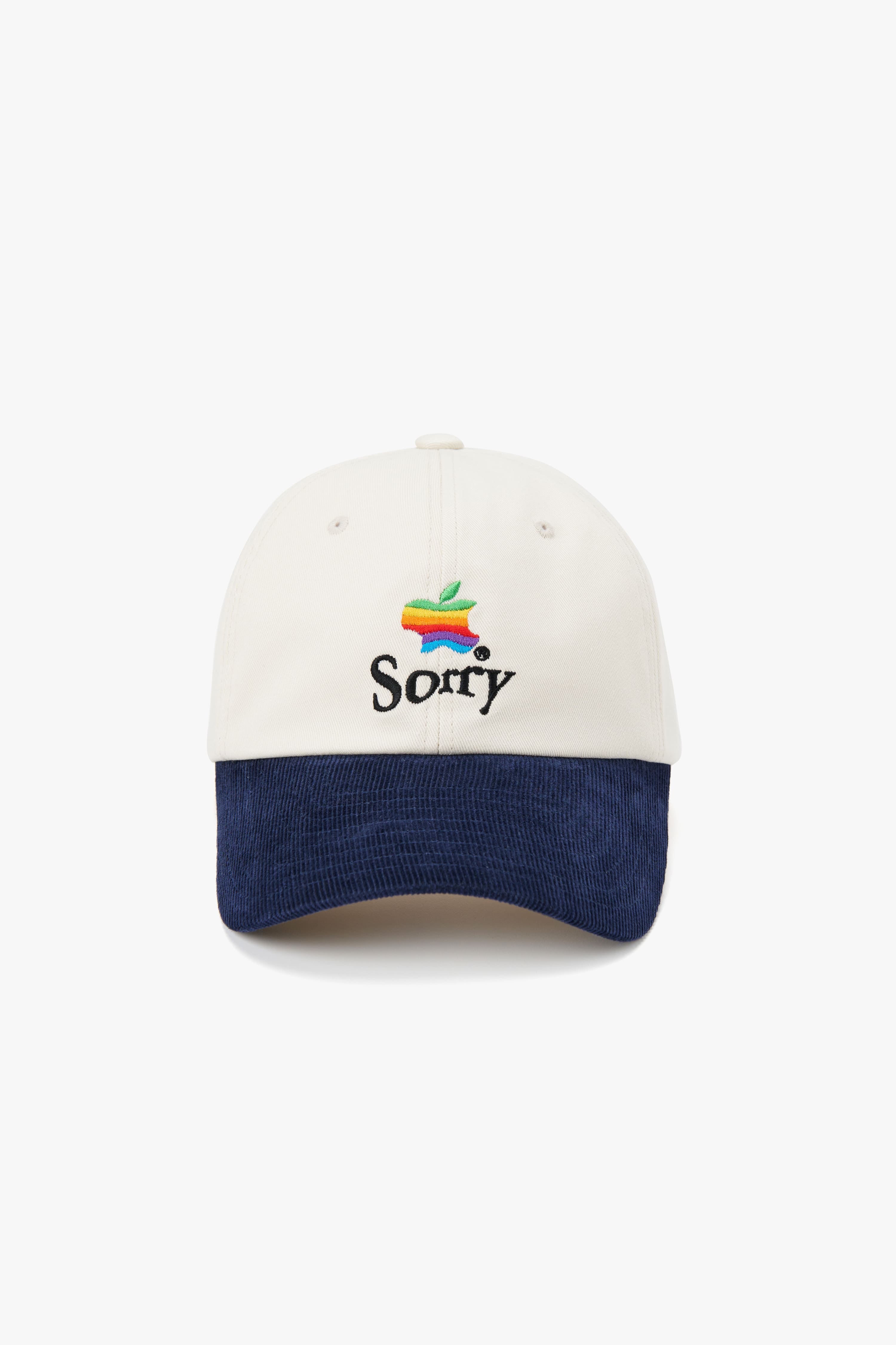 IVORY SORRY EMBROIDERY BALL CAP