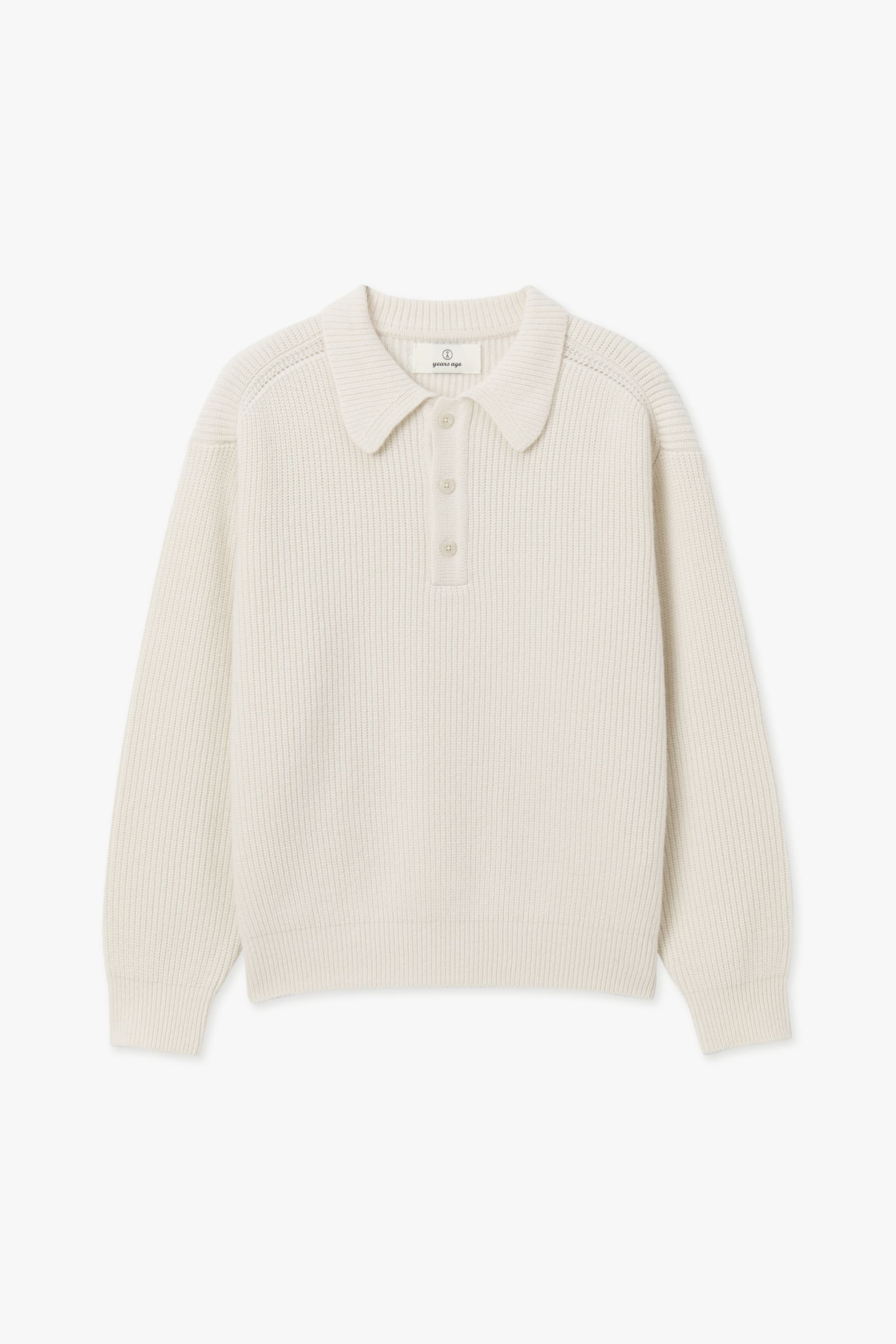 IVORY ROVER WOOL KNIT COLLAR SHIRT