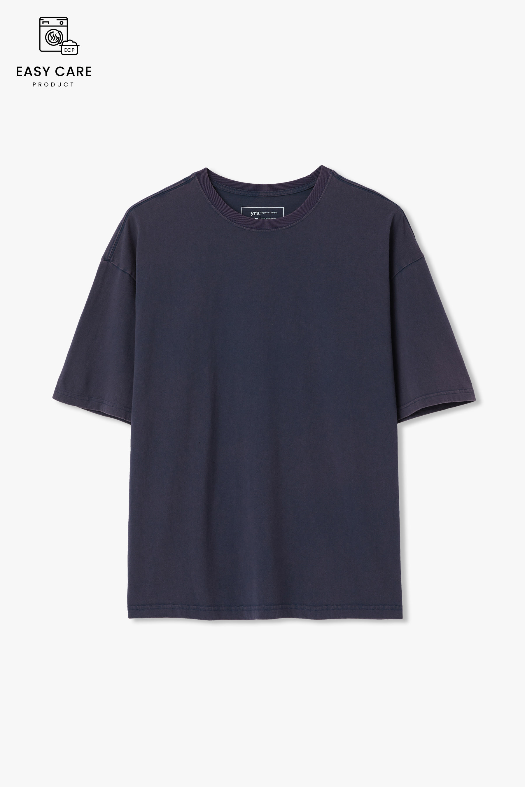 DUSTY NAVY YRS  WASHED COTTON KUVAIKA T (INNER TYPE, ECP GARMENT PROCESS)