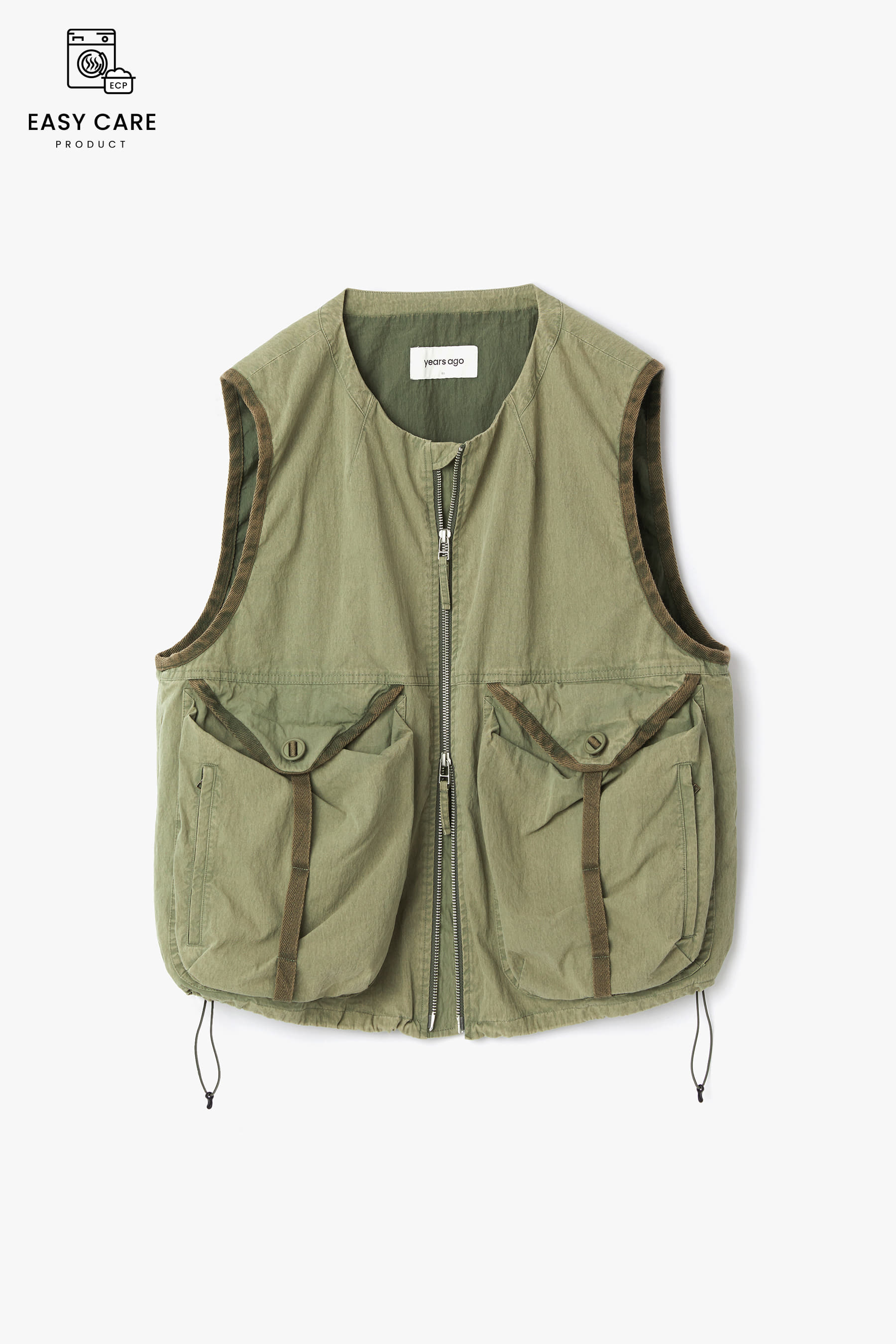 DUSTY OLIVE OLD WASHED TACTICAL VEST (ECP GARMENT PROCESS)