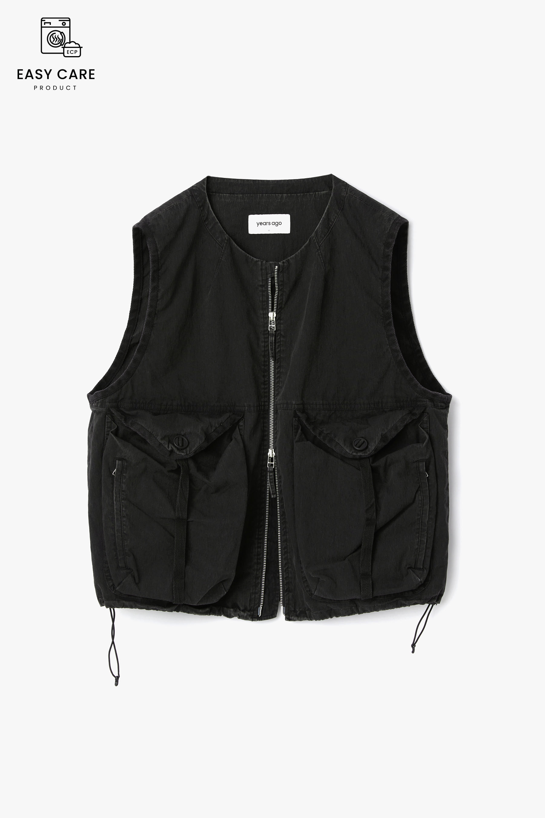 DUSTY BLACK OLD WASHED TACTICAL VEST (ECP GARMENT PROCESS)