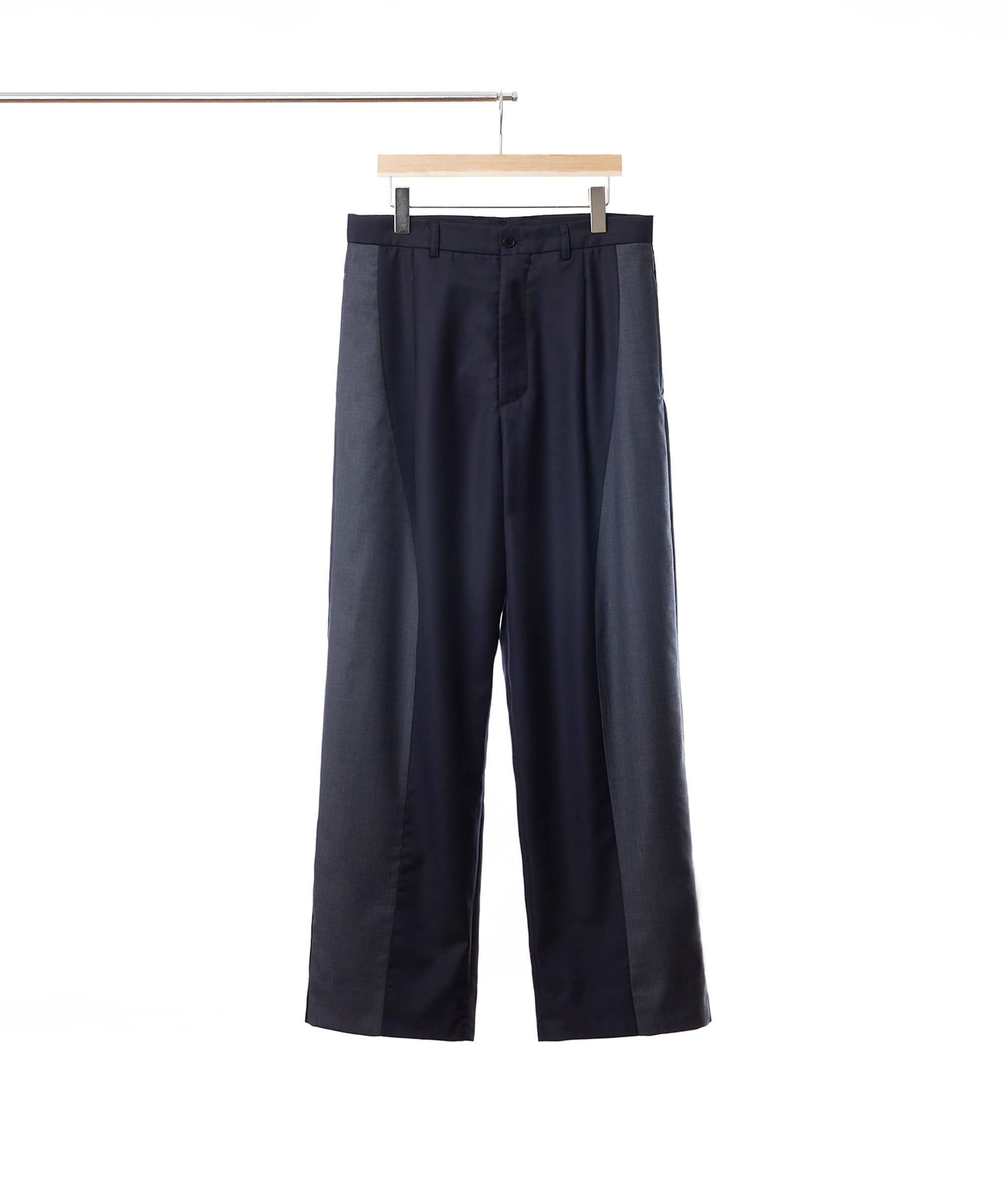 TWO TONE WIDE TROUSERS NAVY/GREY