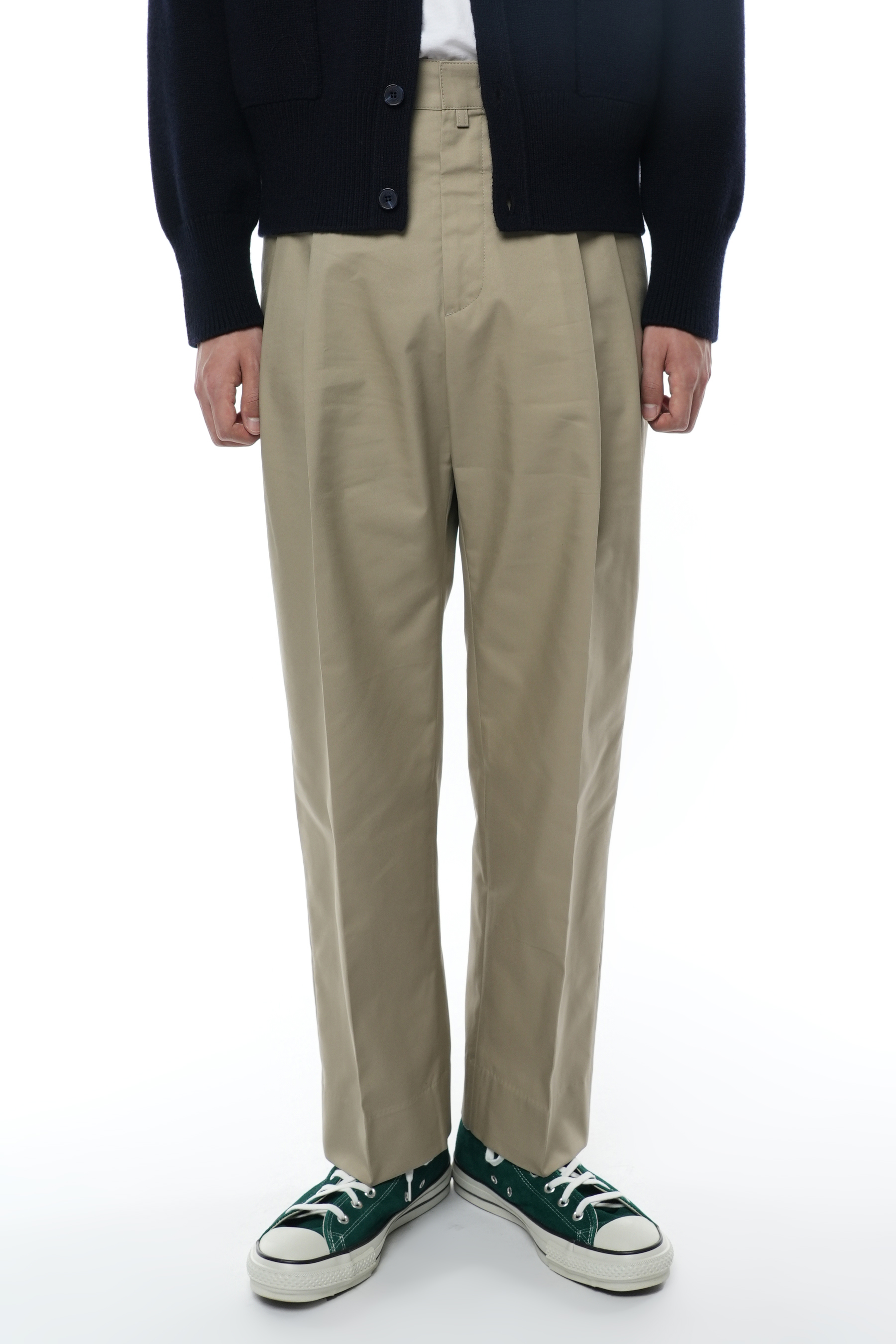 OYSTER R-802 TWO TUCK TAPERED COTTON DRILL CHINO PANTS (ECP MACHINE WASH TEST)