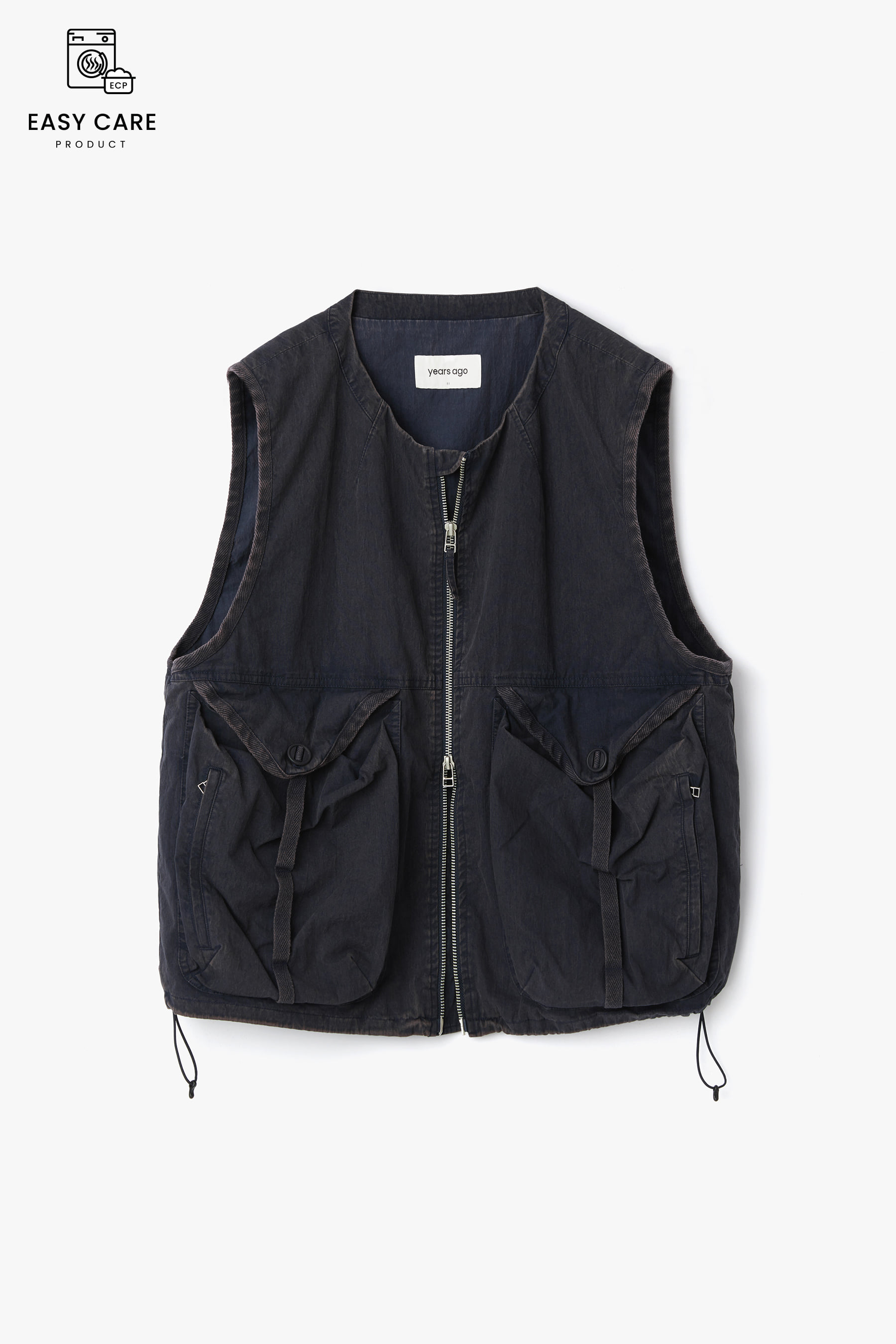 DUSTY NAVY OLD WASHED TACTICAL VEST (ECP GARMENT PROCESS)