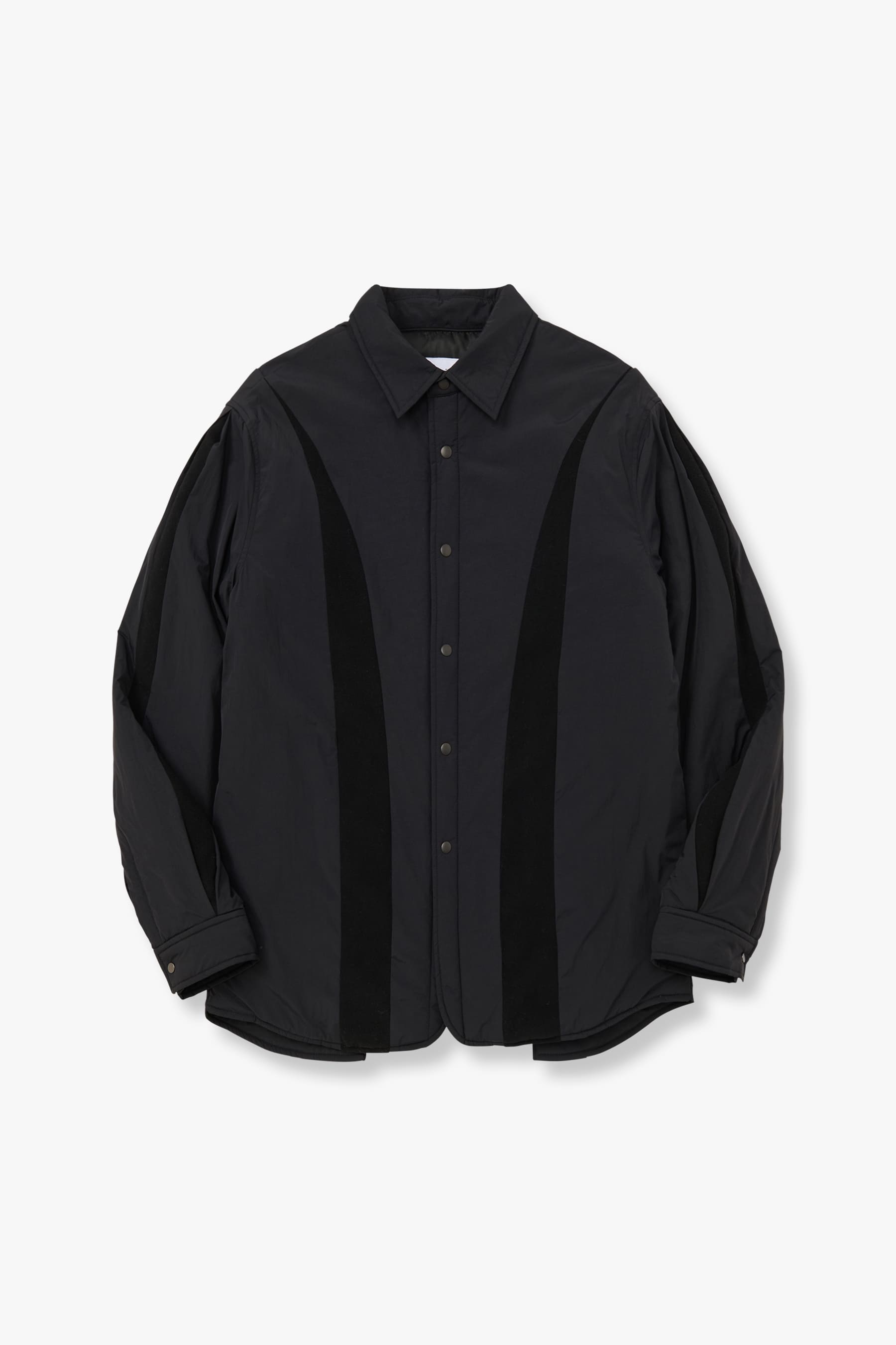 BLACK PADDED SECTIONED SHIRTS JUMPER