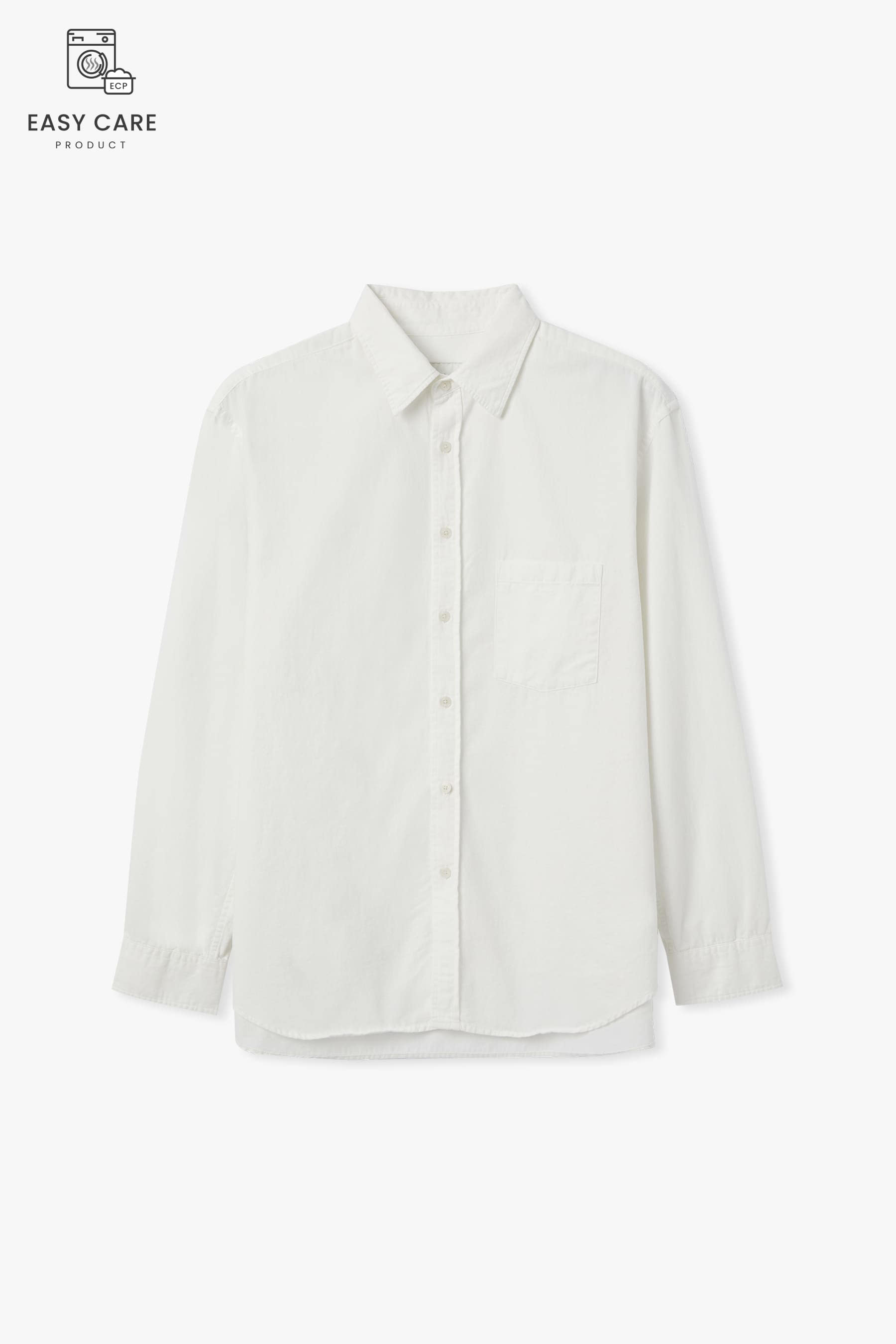 OFF WHITE YRS POIKA COTTON DRILL WASHED SHIRTS CLASSIC FIT (ECP GARMENT PROCESS)