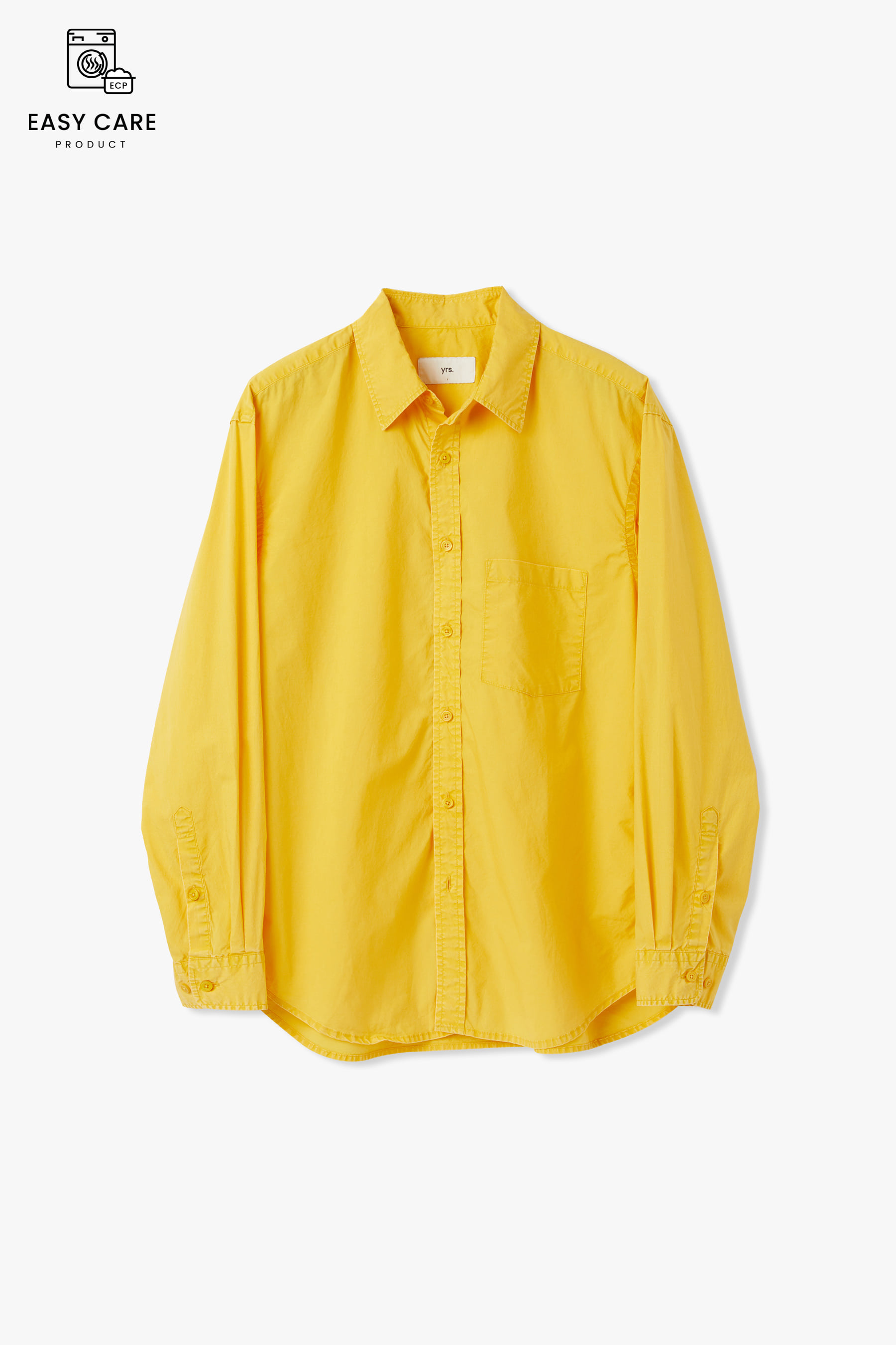 DUSTY YELLOW YRS POIKA 1980&#039;S VNTG WASHED SHIRTS CLASSIC FIT (ECP GARMENT PROCESS)
