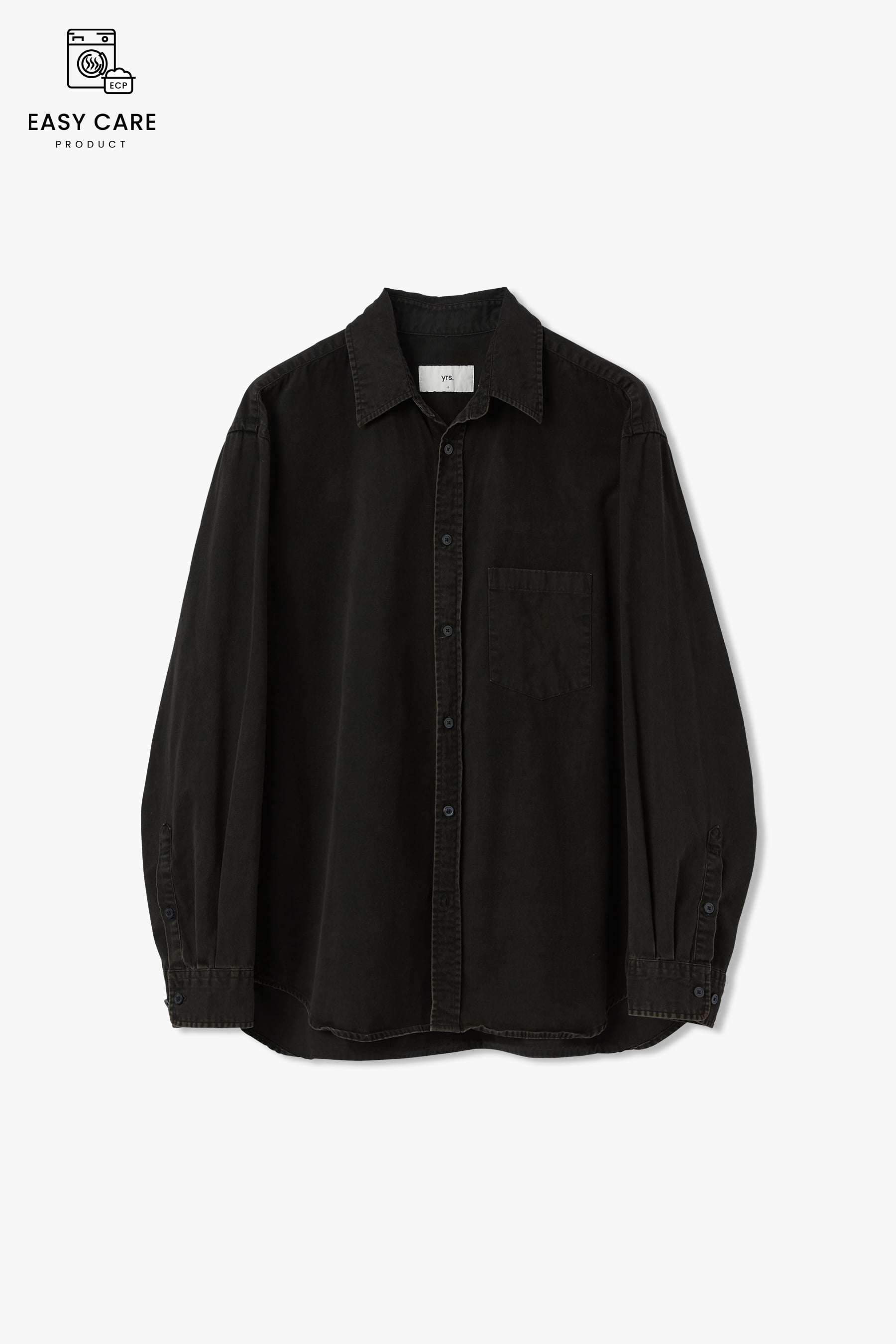 [PO 10/5 순차발송] DUSTY BLACK YRS POIKA COTTON DRILL WASHED SHIRTS CLASSIC FIT (ECP GARMENT PROCESS)