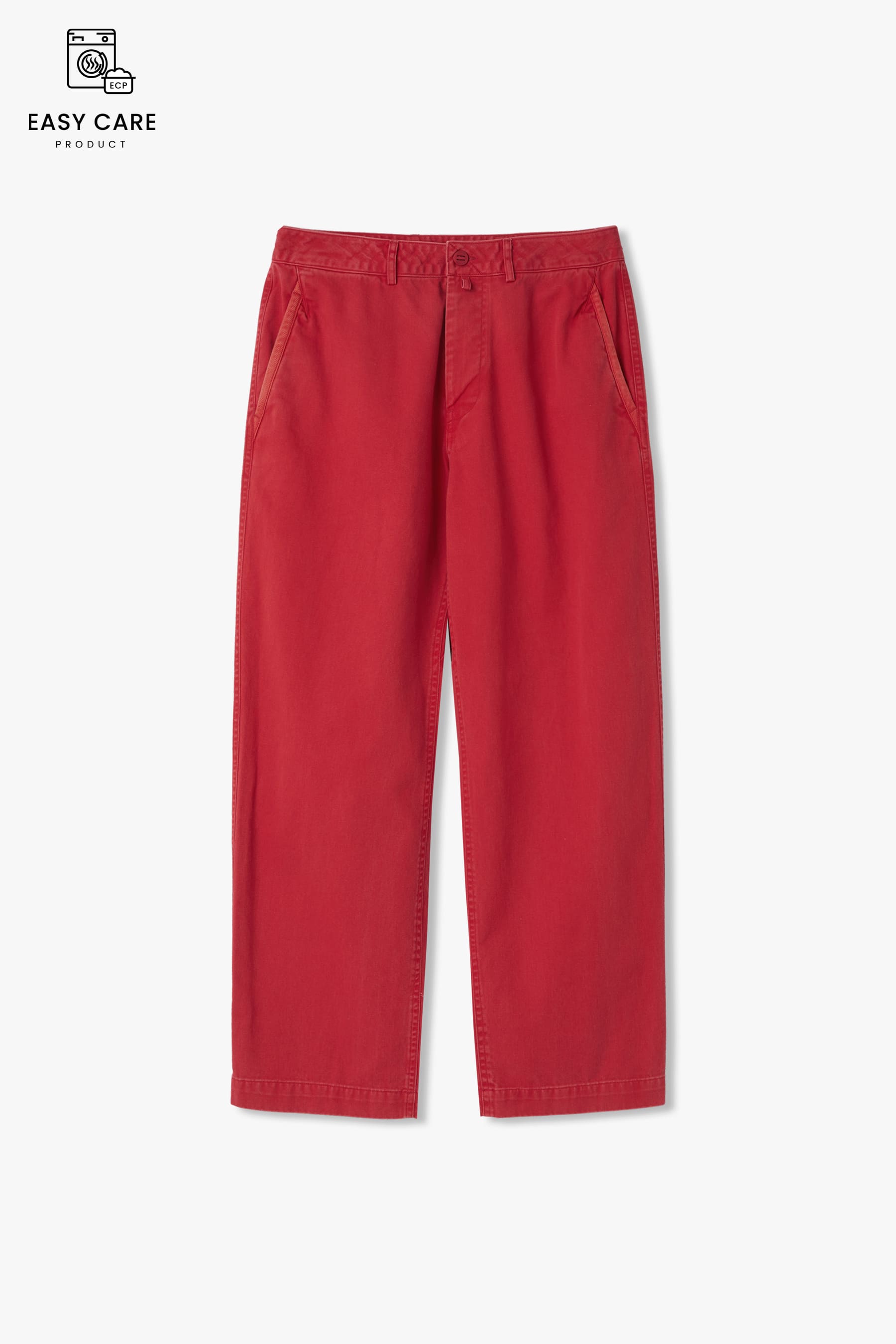 DUSTY RED YRS Y-904 VNTG WASHED REGULAR CHINO PANTS(ECP GARMENT PROCESS)
